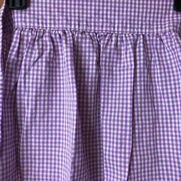 Handmade Apron Purple Checked Cross Stitch Waist Tie Cottage Core Christmas Gift - Picture 3 of 6